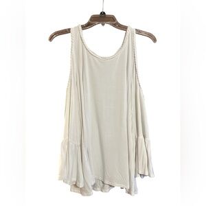 Chico's Cream Asymmetrical Bell Sleeve Blouse
